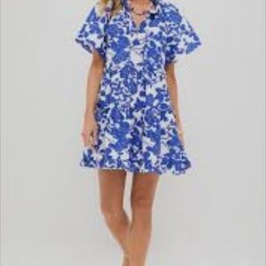 NWT Sugarlips Blue and White Floral Mini Dress Size S